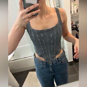 Glassons denim corset tie top
